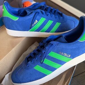 Adidas Gazelle Blue and green